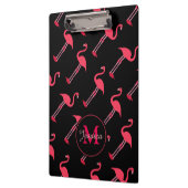 Pink Flamingos auf Personalisiert schwarz Klemmbrett (Links)