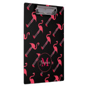 Pink Flamingos auf Personalisiert schwarz Klemmbrett (Rechts)