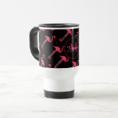 Pink Flamingos auf Personalisiert schwarz Reisebecher (Vorderseite Links)