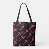 Pink Flamingos auf Personalisiert schwarz Tasche (Rückseite)