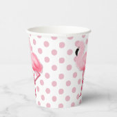 Pink Flamingos auf Polka Dots Pappbecher (Rechts)