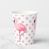 Pink Flamingos auf Polka Dots Pappbecher (Vorderseite)