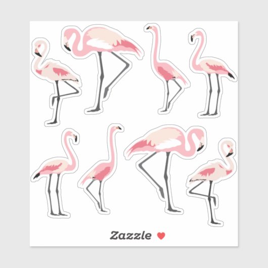 Pink Flamingos Aufkleber (Blatt)