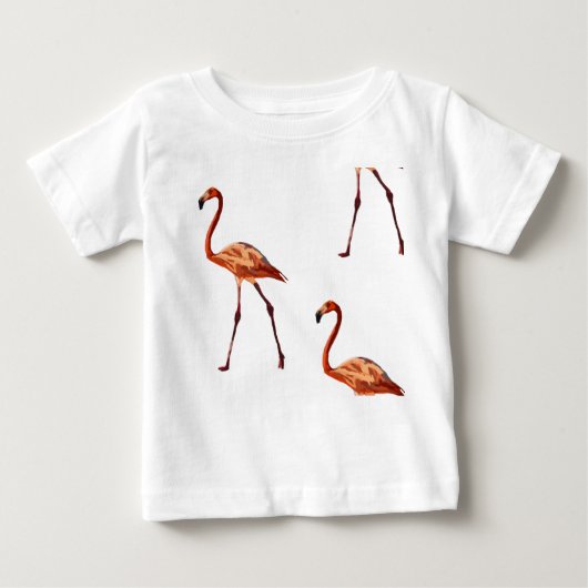 Pink Flamingos Baby Fine Jersey T - Shirt (Vorderseite)