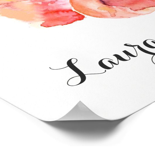 Pink Flamingos Beach Begrüßung Poster (Ecke)