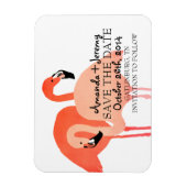 Pink Flamingos Beach Save the Date Magnet (Vertikal)