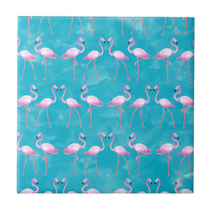 Pink Flamingos Beach Summer Fliese