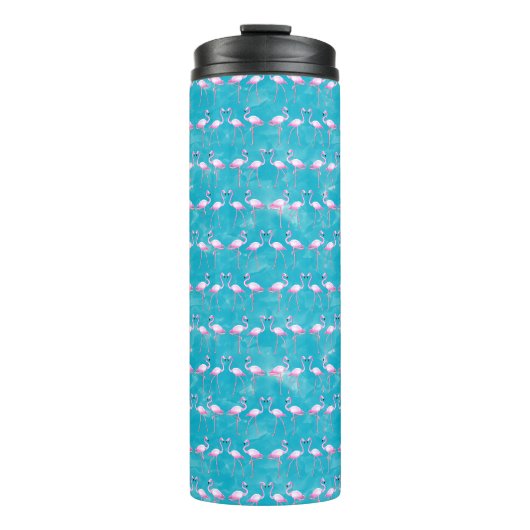 Pink Flamingos Beach Summer Thermosbecher (Vorderseite)