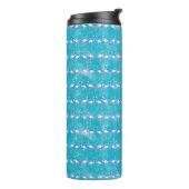 Pink Flamingos Beach Summer Thermosbecher (Nach links gedreht)