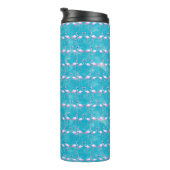 Pink Flamingos Beach Summer Thermosbecher (Nach rechts gedreht)