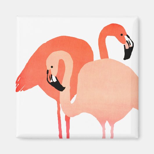 Pink Flamingos Beach Wedding Magnet (Vorne)