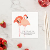 Pink Flamingos Beach Wedding Serviette (Beispiel)