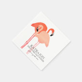 Pink Flamingos Beach Wedding Serviette (Ecke)