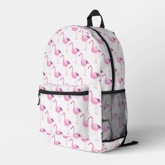 Pink Flamingos Bedruckter Rucksack (Rückseitige Ecke Rechts)