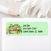 Pink Flamingos Birds Vintag Style Address Labels (Insitu)