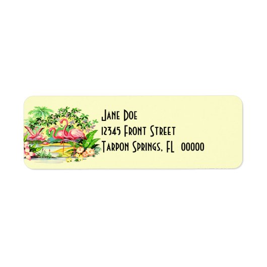 Pink Flamingos Birds Vintag Style Address Labels (Vorne)