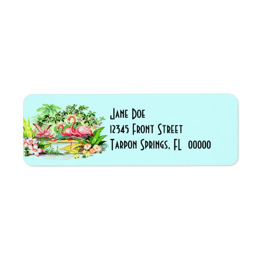 Pink Flamingos Birds Vintag Style Address Labels (Vorne)