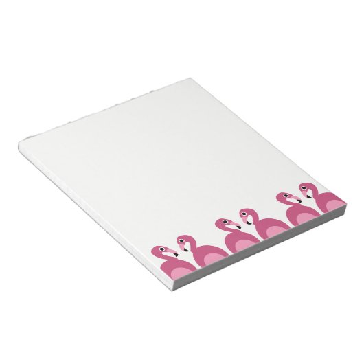 Pink Flamingos Border - Notepad Notizblock (angewinkelt)