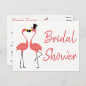 Pink Flamingos Brautparty Tropical Summer Luau Einladungspostkarte (Vorne/Hinten)