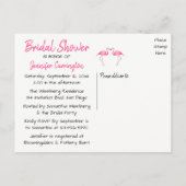 Pink Flamingos Brautparty Tropical Summer Luau Einladungspostkarte (Rückseite)