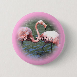 Pink Flamingos Button