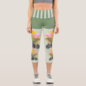 Pink Flamingos Capri Leggings (Vorderseite)