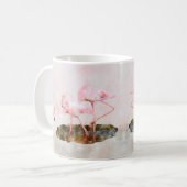 Pink Flamingos Companiship Watercolor Kaffeetasse (Vorderseite Links)