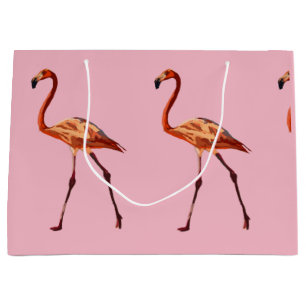 Pink Flamingos Custom Gift Bag - Große, glänzende Große Geschenktüte