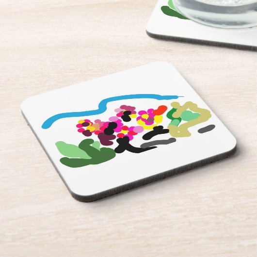 Pink flamingos  dance joy getränkeuntersetzer (Linke Seite)