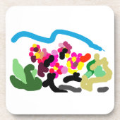 Pink flamingos  dance joy getränkeuntersetzer (Vorderseite)