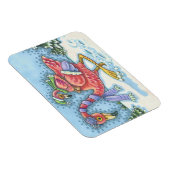 Pink Flamingos Deep Snow CHRISTMAS MAGNET (Rechte Seite)