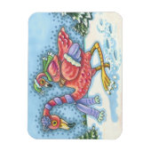 Pink Flamingos Deep Snow CHRISTMAS MAGNET (Vertikal)
