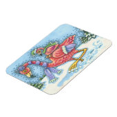 Pink Flamingos Deep Snow CHRISTMAS MAGNET (Linke Seite)