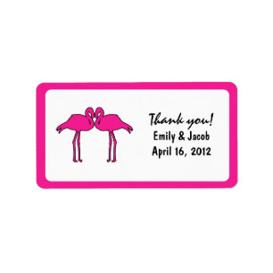 Pink Flamingos Favor Tags Adressaufkleber