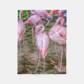 Pink Flamingos Fleecedecke (Vorderseite)
