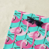 Pink Flamingos Florida Textänderung Farbe Strandtuch (Beispiel)