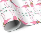 Pink Flamingos Frohe Weihnachtsmuster Geschenkpapier (Rolleneckpunkt)