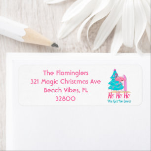 Pink Flamingos Funny Tropical Beach Weihnachten