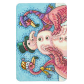 PINK FLAMINGOS GEBÄUDE SNOWMAN, CHRISTMAS MAGNET (Vertikal)