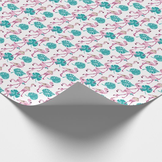 Pink Flamingos Geschenkpapier (Ecke)