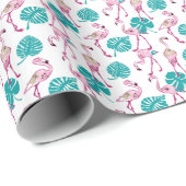 Pink Flamingos Geschenkpapier (Rolleneckpunkt)