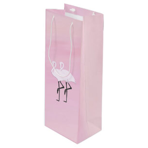 Pink Flamingos Geschenktüte Für Weinflaschen