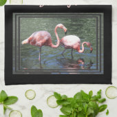 Pink Flamingos Geschirrtuch (Gefaltet)