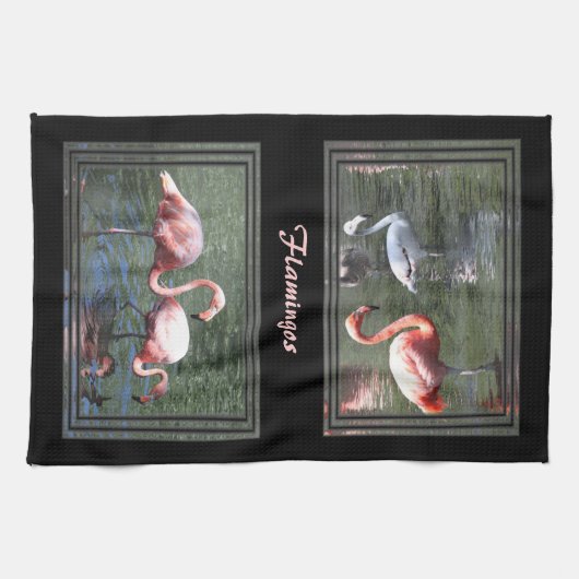 Pink Flamingos Geschirrtuch (Horizontal)