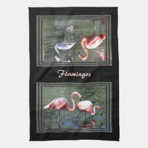 Pink Flamingos Geschirrtuch
