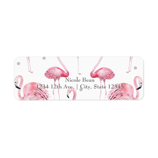Pink Flamingos Gray Polka Dots Chic Einladung (Vorne)