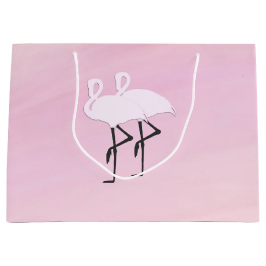 Pink Flamingos Große Geschenktüte (Vorderseite)