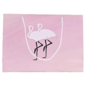 Pink Flamingos Große Geschenktüte (Rückseite)