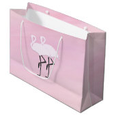 Pink Flamingos Große Geschenktüte (Vorderseite Schrägansicht)
