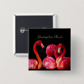 Pink Flamingo's Grüße aus Florida Button (Vorne & Hinten)